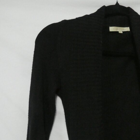 COSTA BLANCA | small | Black Open Front Knit Cardigan With Matching Belt - Picture 3 of 14